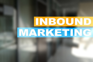 Inbound marketing text on virtual screen. Business and technology concept.