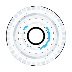 Futuristic Sci-Fi Virtual Reality Technology HUD Circle Element. Abstract Background