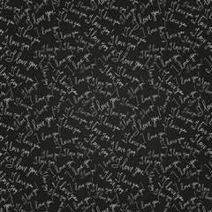 I love you, lettering. Seamless vector pattern. A drawing for printing, postcards, congratulations, explanations in love.