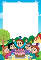 Obraz na płótnie Canvas Kids party topic frame 2