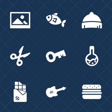 Premium set with fill icons. Such as dessert, headwear, equipment, medicine, music, style, blank, sport, musical, frame, fresh, clothing, picture, hamburger, tool, paper, fish, baseball, fishing, old