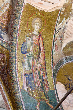Ancient mosaic in the Church of the Holy Saviour in Chora in Istanbul, Turkey.