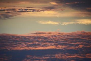 Red Clound at the sky with cotton candy color.
