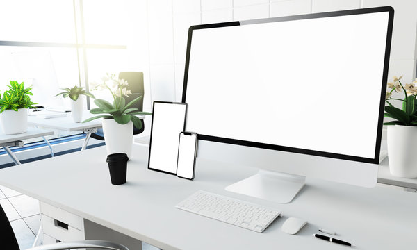 white screen devices mockup