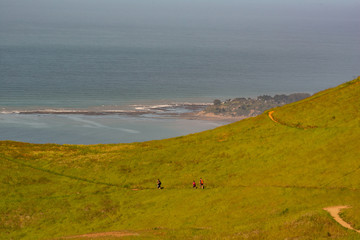 Hiking the trails in Mt Tamalpais over looking the Pacific ocean  © Larry D Crain