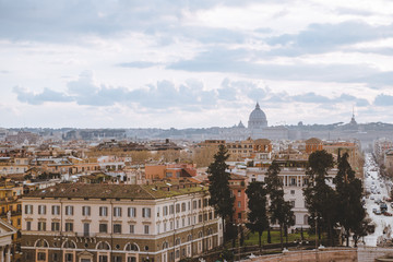 Fototapeta na wymiar aerial view of buildings near Piazza del Popolo (People Square), Rome, Italy