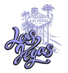 City Of Las Vegas. Sketch. The design concept for the tourism industry. Vector illustration.