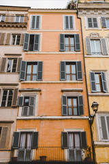 Fototapeta na wymiar bottom view of buildings at Navona square in Rome, Italy