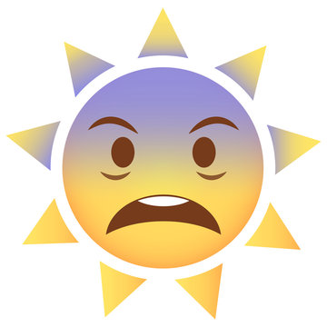 Sonne Emoji geschockt