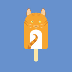 Popsicle in the shape of a Ginger Cat