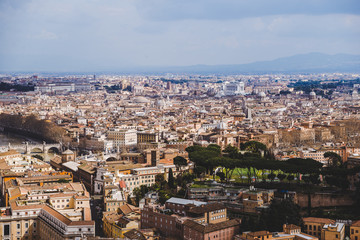 aerial view of historical beautiful Rome, Italy