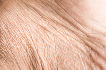 Close up skin texture with wrinkles on body human - obrazy, fototapety, plakaty