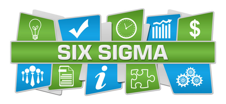 Six Sigma Blue Green Up Down Symbols 