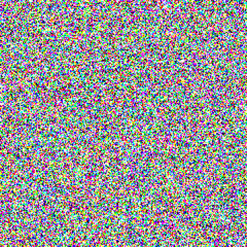 A pattern of random colorful blocks created from pixelated noise.

