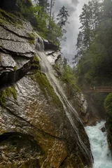 Deurstickers Wimbach ravine, creek and waterfalls, Germany  © Yury Kirillov