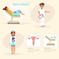 Gynecologist Vector. Cartoon.