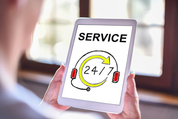 Service concept on a tablet