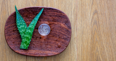 hydrating aloe vera to use as sun burn treatment, copyspace