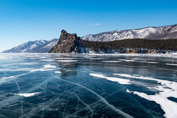 Zima na jeziorze Bajkał - obrazy, fototapety, plakaty