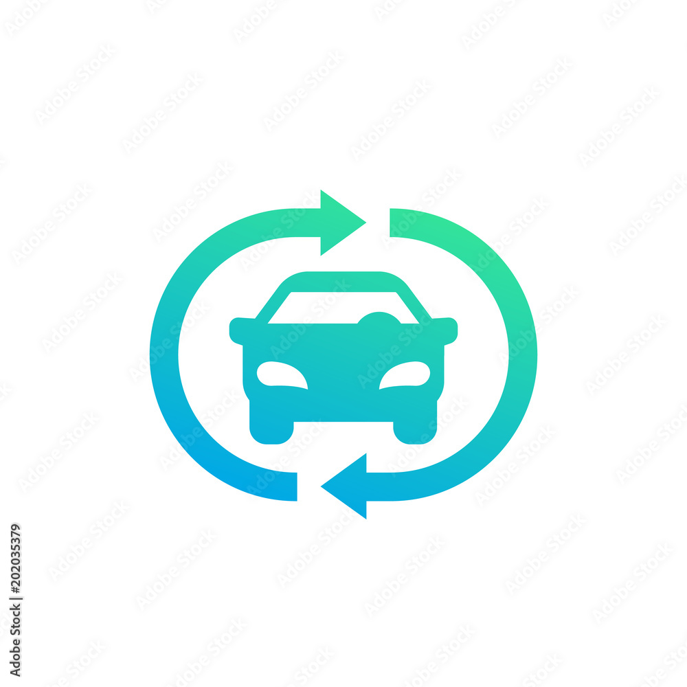 Sticker carsharing service icon, vector logo element