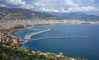 Fototapeta na wymiar Panorama of Alanya, Turkey