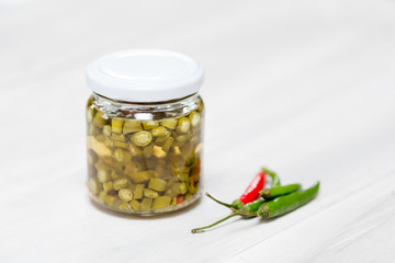 Homemade spicy thai chilli vinegar