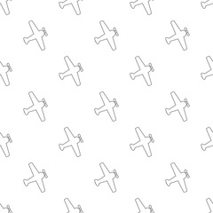 vector seamless silhouette airplane pattern