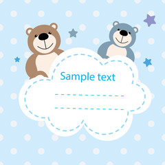vector illustration baby banner with teddy bears