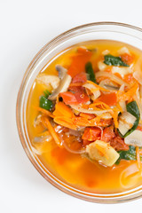 Homemade spicy thai red soup