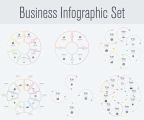 Set with infographics