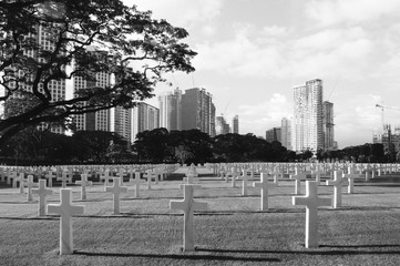 Manila American Cemetery and Memorial with beautiful daylight