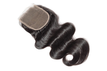 Free part body wave black human hair weaves extensions lace closure