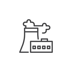Oil refinery factory outline icon. linear style sign for mobile concept and web design. Factory building simple line vector icon. Symbol, logo illustration. Pixel perfect vector graphics