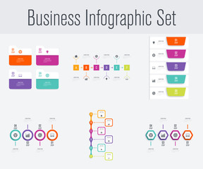 Set with infographics