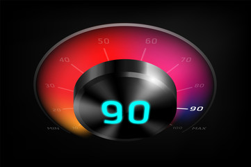 The Metal Black chrome rotating Colorfull Light switch Level for electrical equipment.