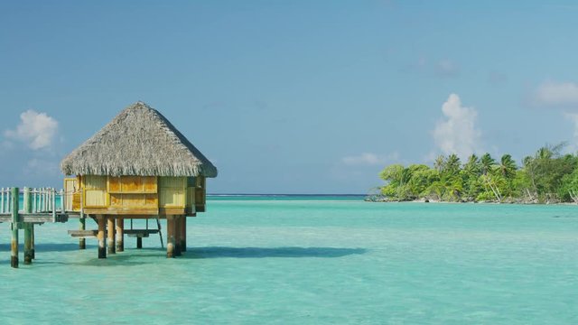 Bungalow in tropical ocean / Bora Bora, French Polynesia