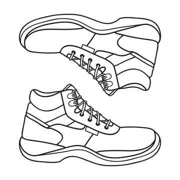safety boots, vector doodle illustration