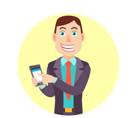 Businessman using mobile phone
