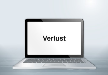 Laptop auf Holztisch - Verlust
