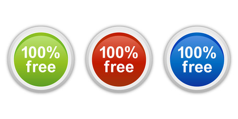 rundes Button Set grün rot blau - 100% free