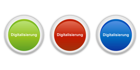 rundes Button Set grün rot blau - Digitalisierung