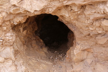 A hole in the rocks at the Grand Canyon