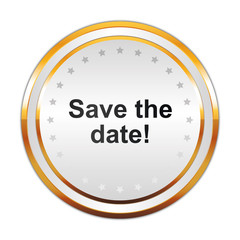 Luxus Button weiß - Save the date
