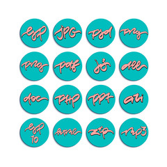 Round Icons for File Formats