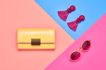 Fashion Minimal woman Accessories. Pastel color