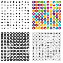 100 dish icons set vector in 4 variant for any web design isolated on white
