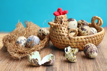 quail eggs in nest