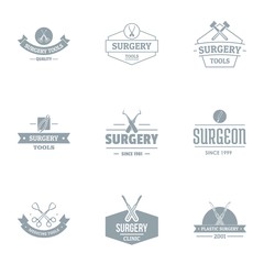 Fototapeta na wymiar Surgery logo set. Simple set of 9 surgery vector logo for web isolated on white background