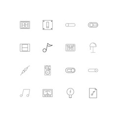 Electrical simple linear icons set. Outlined vector icons