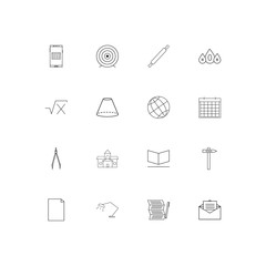 Education And Science simple linear icons set. Outlined vector icons